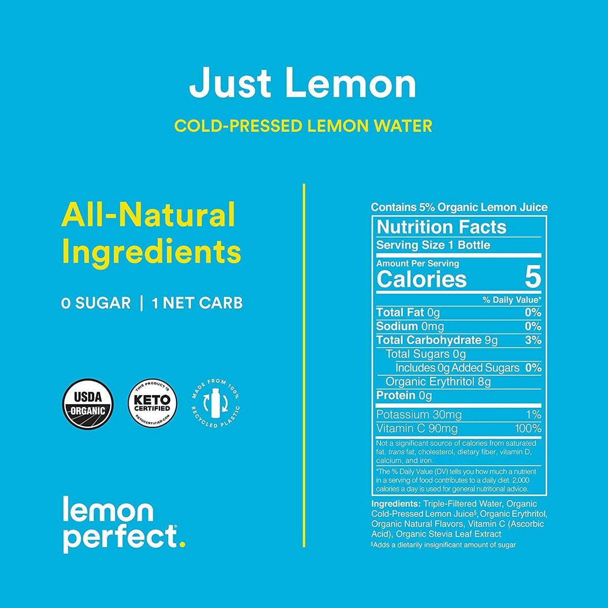 Organic Cold-Pressed Lemon Water
