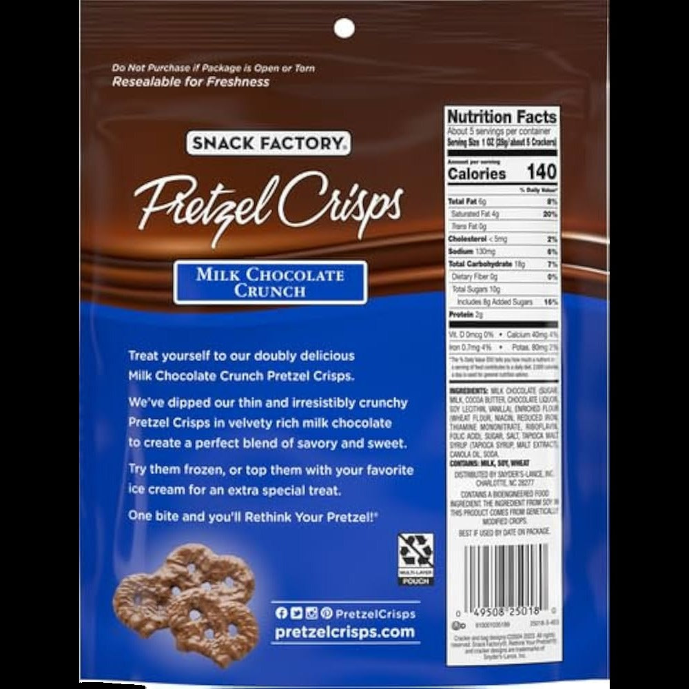 Milk Chocolate Crunch Pretzel Crisps