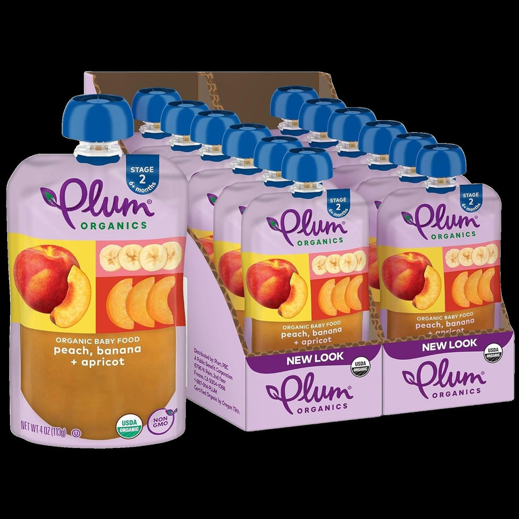 Peach, Banana & Apricot - Stage 2 Baby Puree (12 Pack)