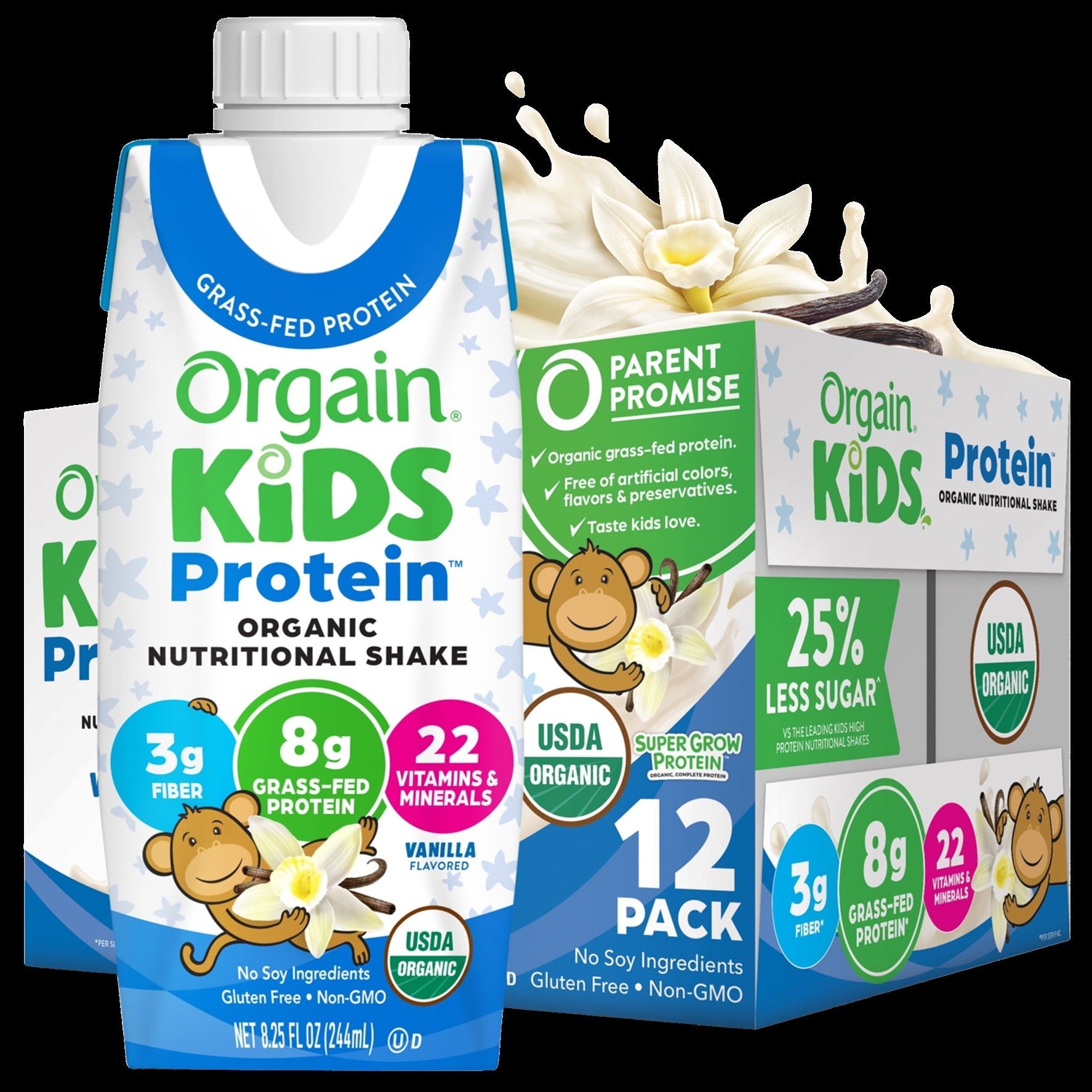 Organic Kids Nutritional Protein Shake - Vanilla (12 Pack)