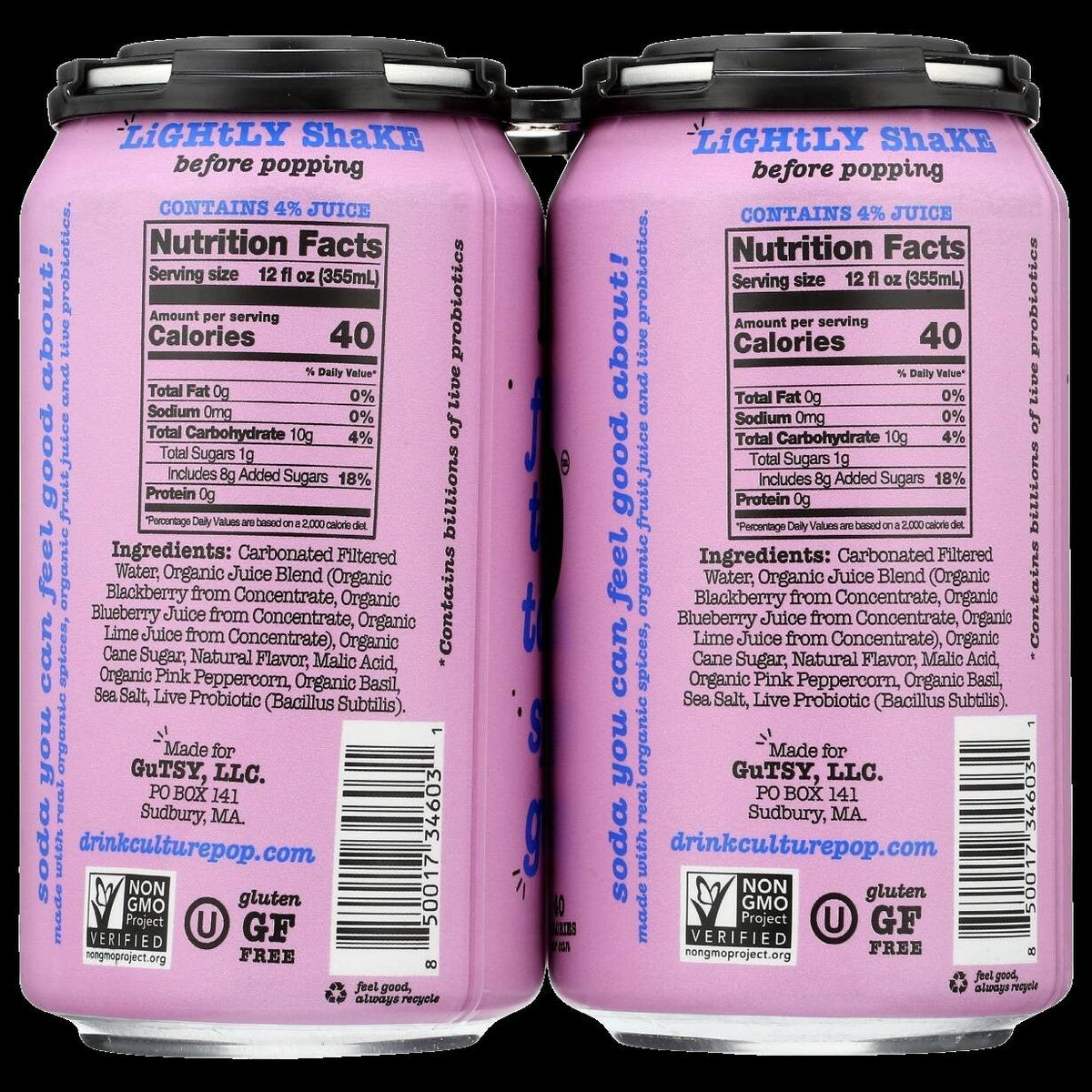 Wild Berry Probiotic Soda (4 Pack)