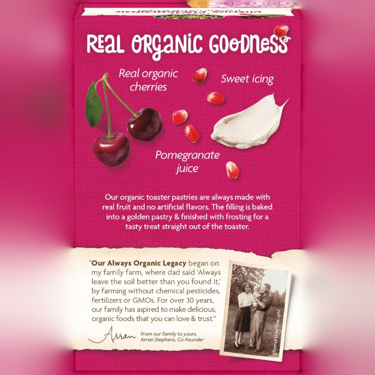 Organic Frosted Cherry Pomegranate Toaster Pastries