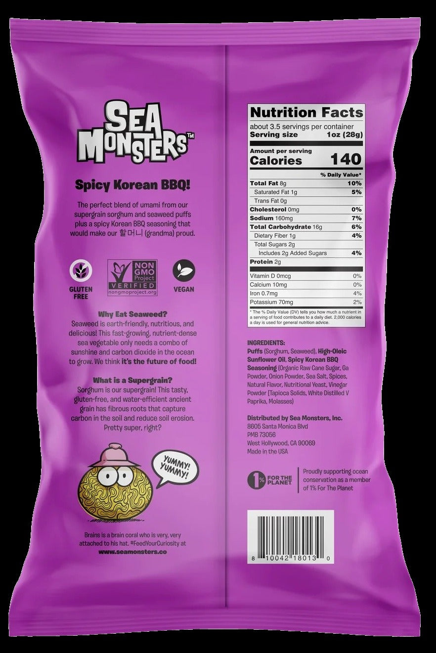 Seaweed Puffs Spicy Korean Bbq (8 Pack)