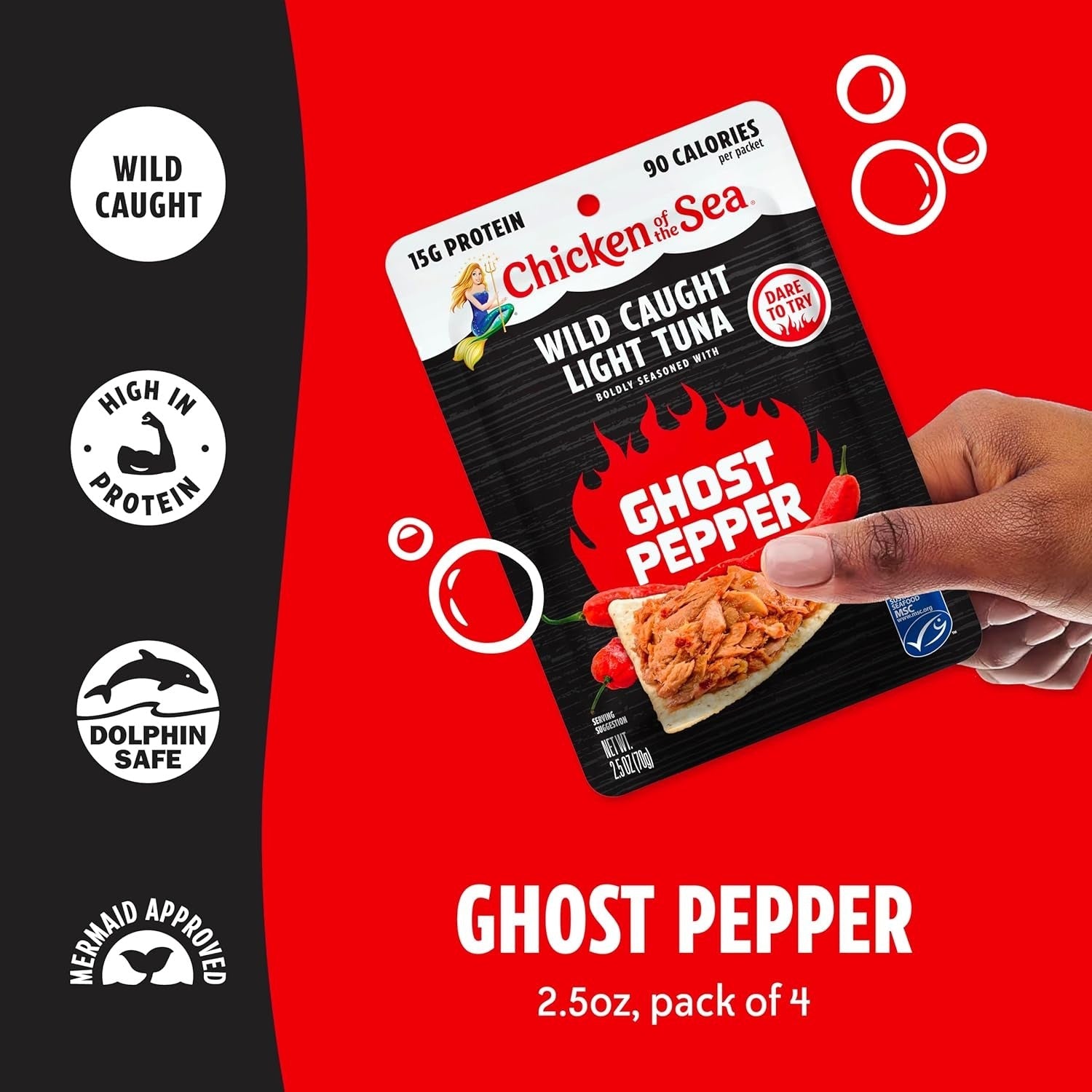 Wild Caught Light Tuna Packet Ghost Pepper (12 Pack)