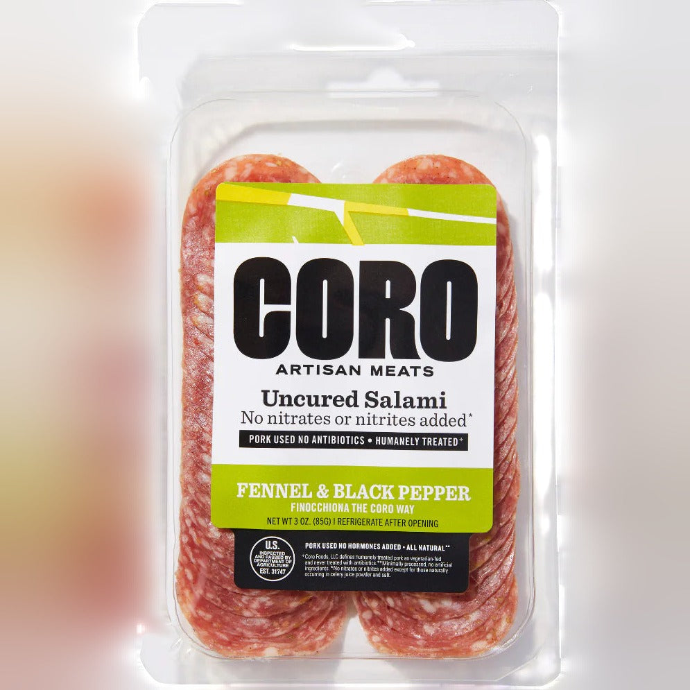 Uncured Fennel & Black Pepper Salami Sliced