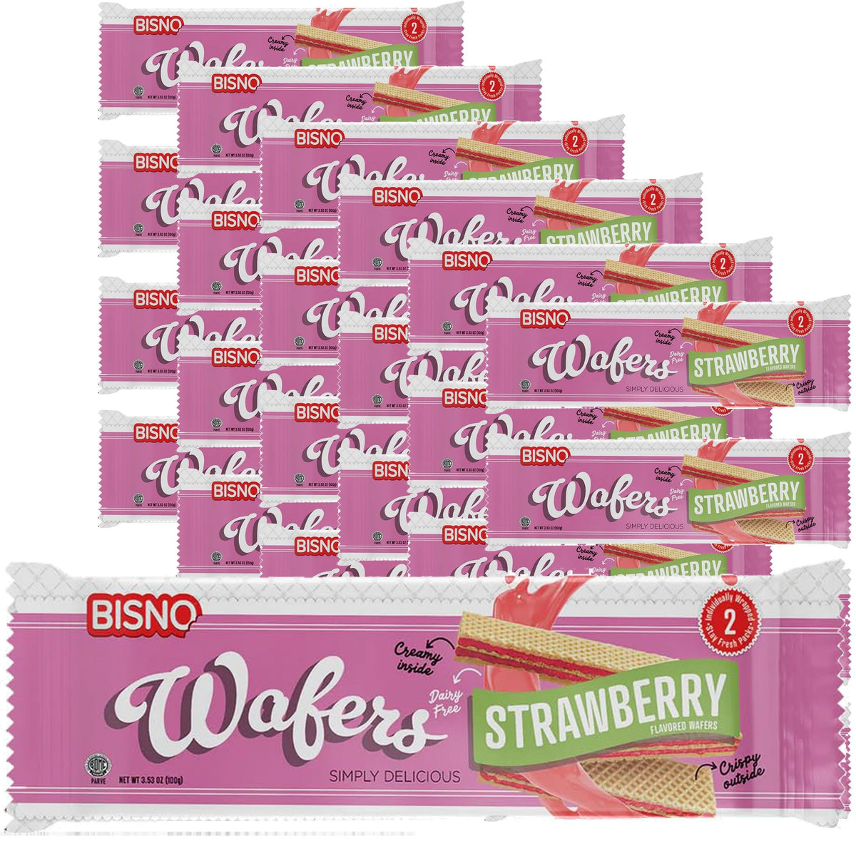 Strawberry Wafer Cookies (24 Pack)