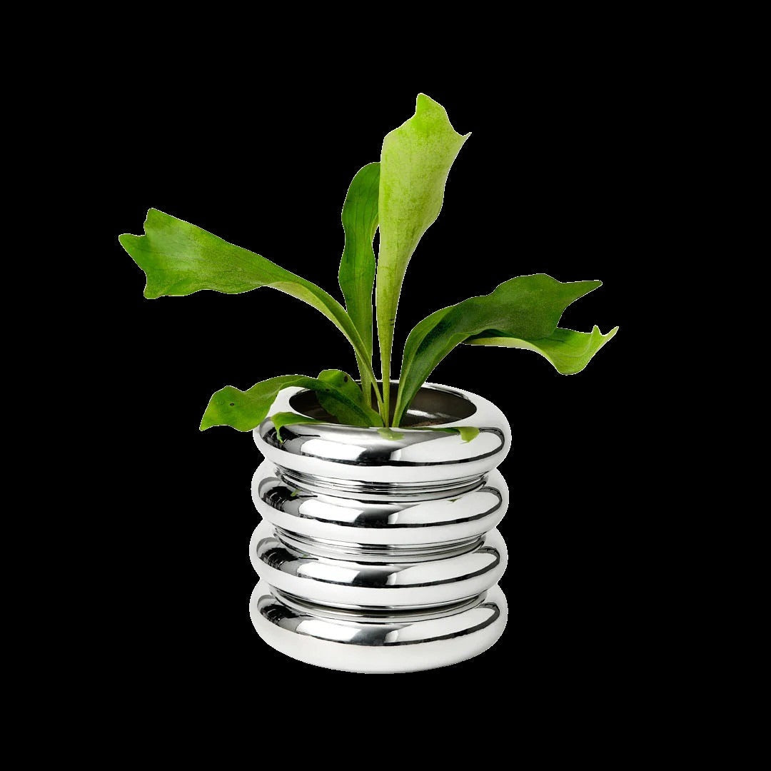Tall Chrome Planter