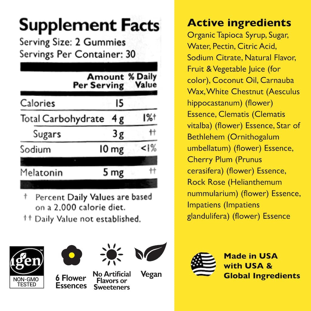 RESCUE PLUS Sleep & Stress Support Gummies, Nighttime with Melatonin