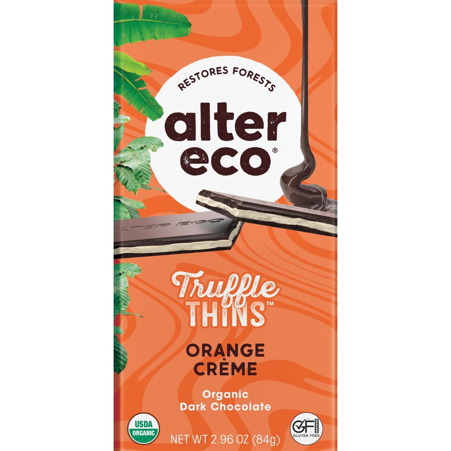 Organic Orange Creme Truffle Thins Chocolate Bar