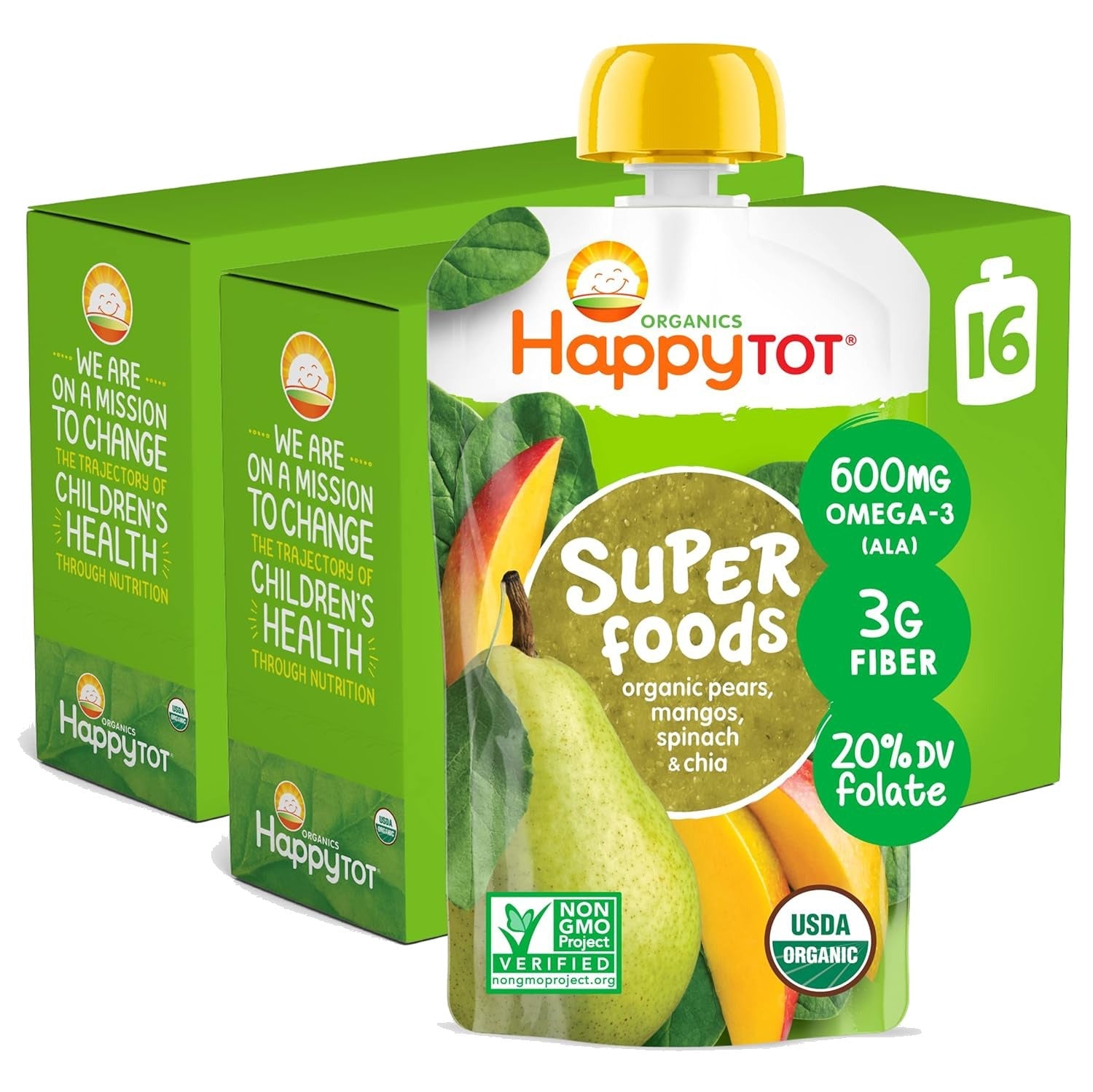 Organics Stage 4 Superfoods - Pears, Mangos & Spinach (16 Pack)