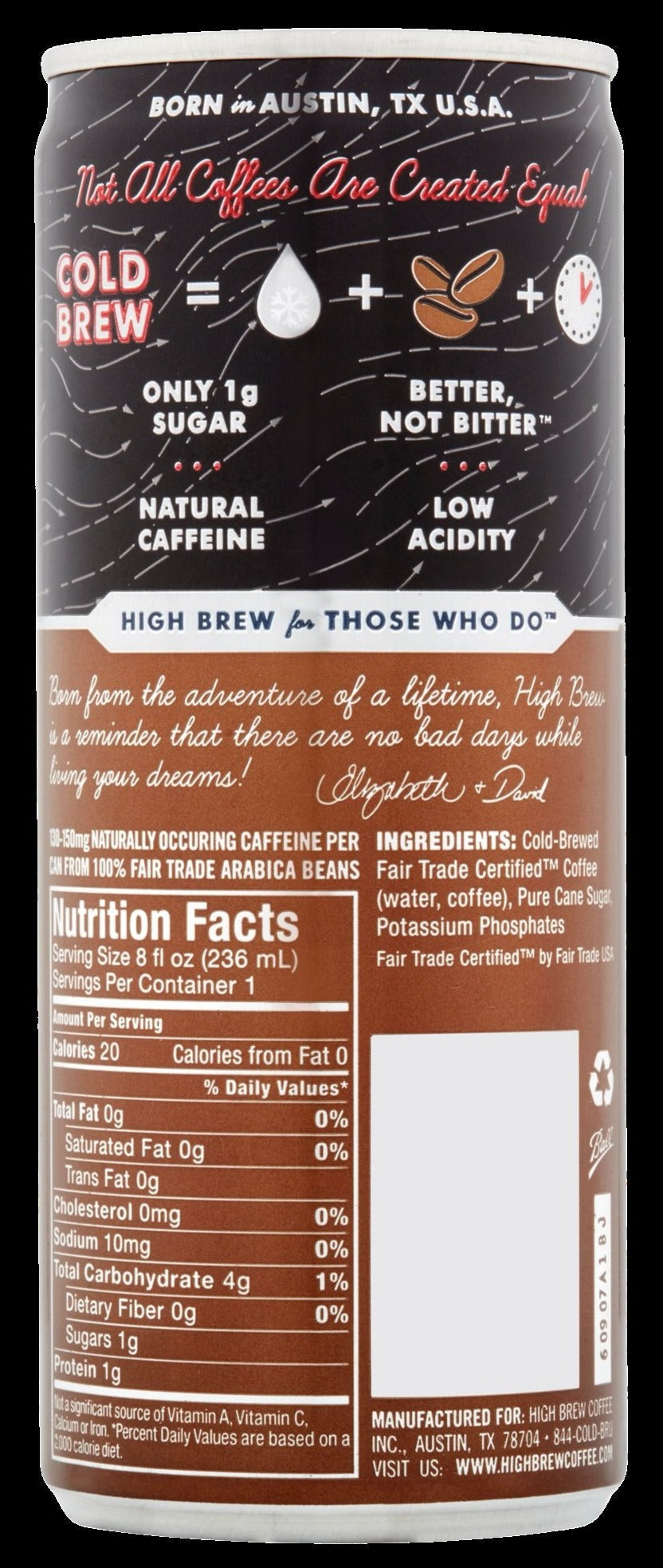 Cold Brew Coffee Dairy Free Black & Bold (12 Pack)
