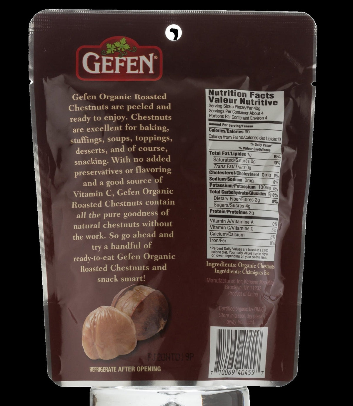 Organic Roasted Peeled Chestnuts