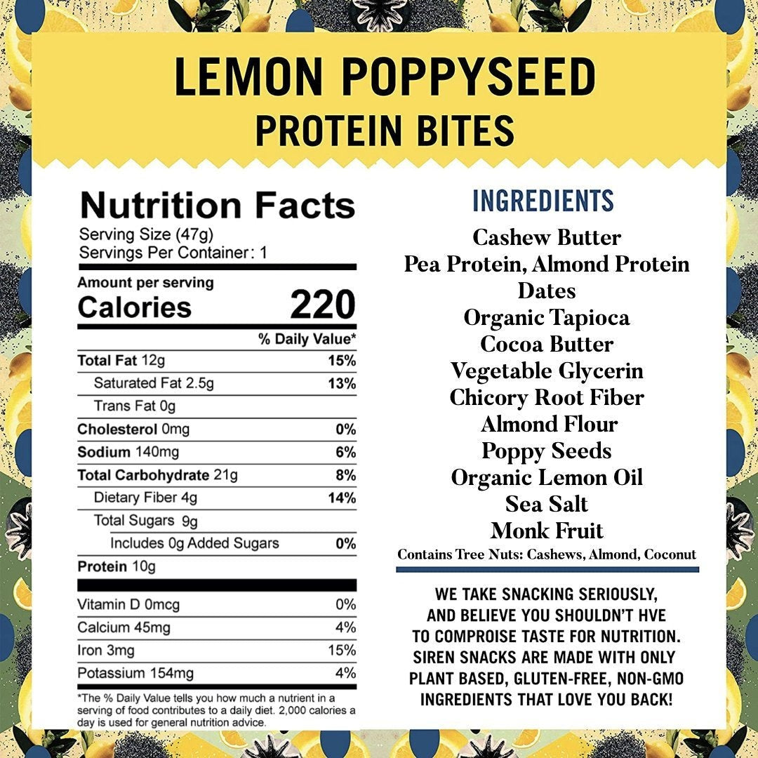 Lemon Poppyseed Protein Bites