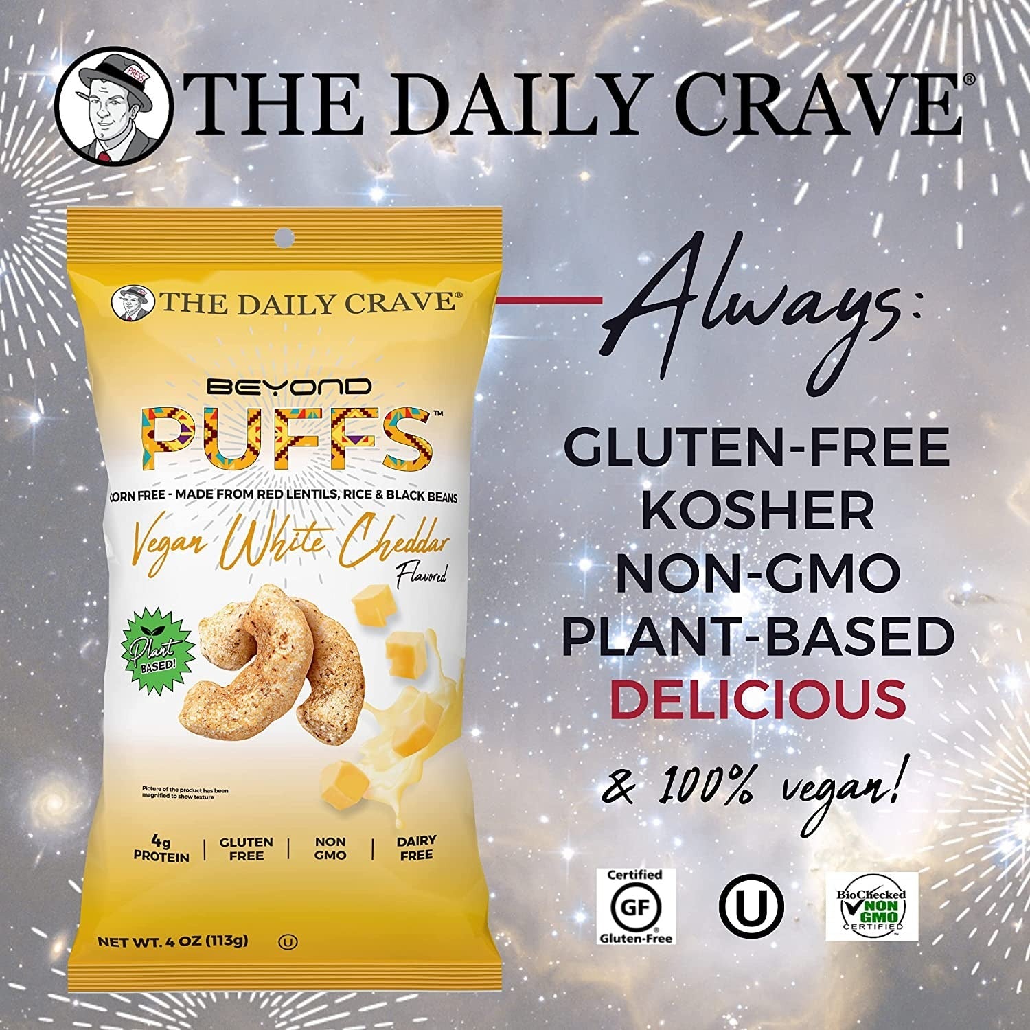Vegan White Puff Cheddar