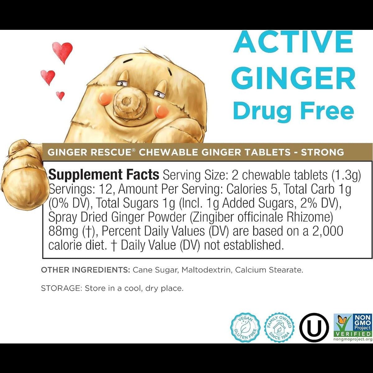 Ginger Rescue Strong Chewable Ginger Tablets