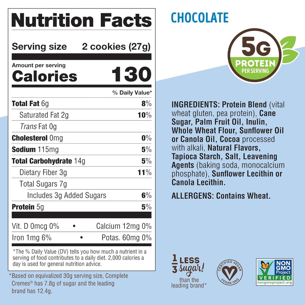 Lenny & Larry's S The Complete Cremes Plant-Based Protein Cookies Chocolate