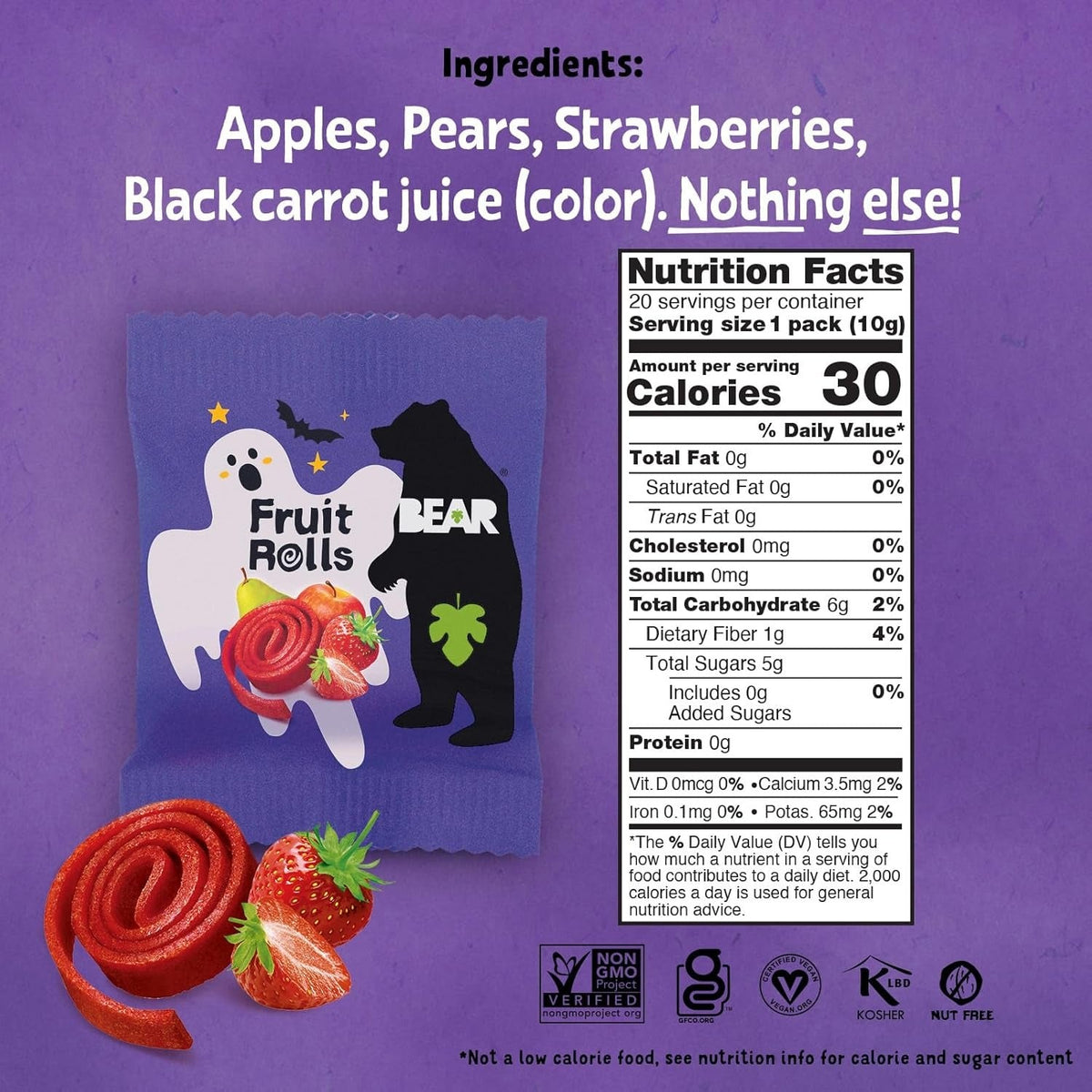 Halloween Fruit Rolls - Apple Pear Strawberry (20 CT)