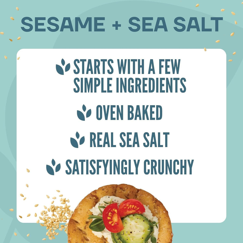 Crisp Creations Sesame + Sea Salt Large Crackers