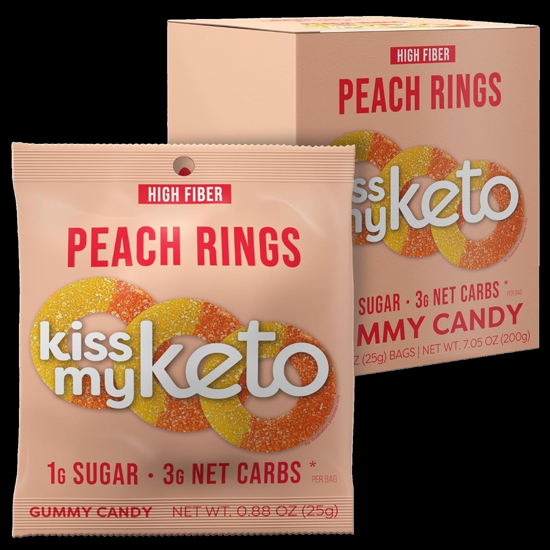 Gummies Candy – Low Carb Candy Peach Gummy Rings (8 CT)