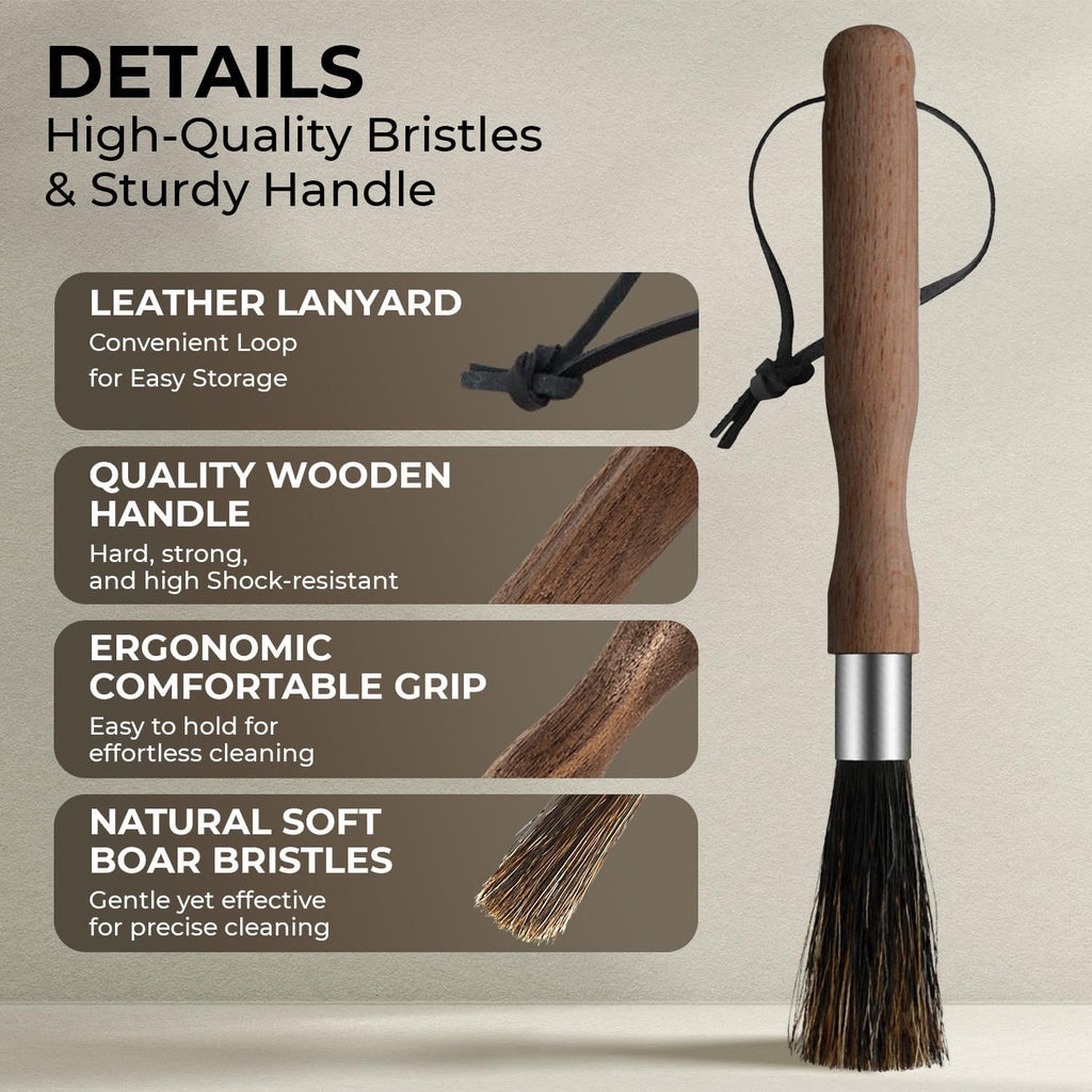 Coffee Cleaning Brush With Wooden Finish