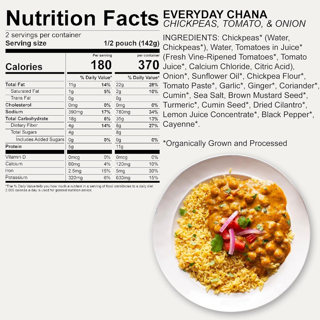 Organic Everyday Chana Chickpeas, Tomato & Onion (6 CT)