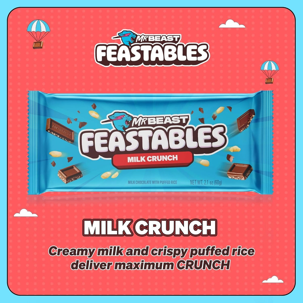 Milk Crunch Chocolate Bar (10 CT)