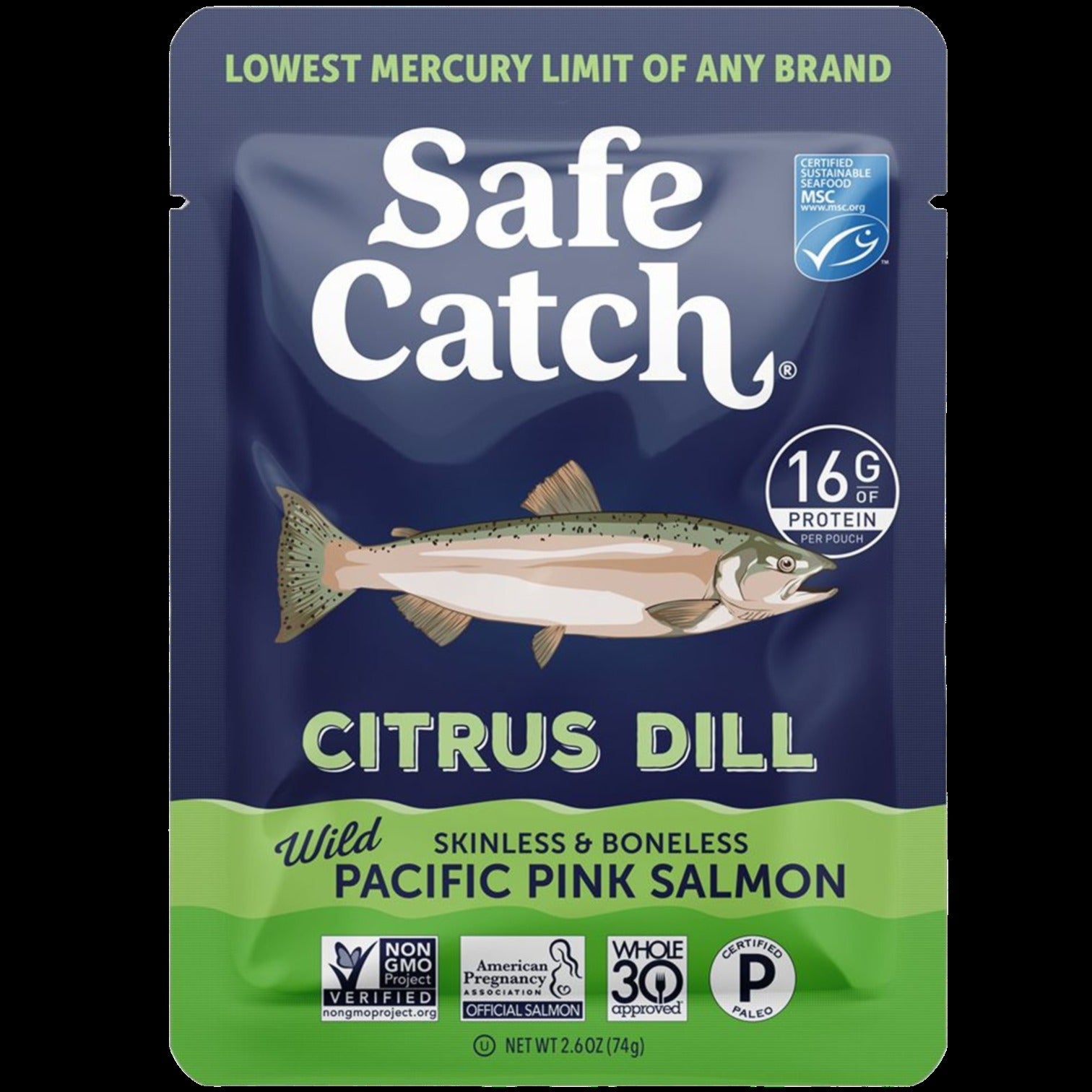 Citrus Dill Skinless & Boneless Wild Pacific Pink Salmon (12 Pack)