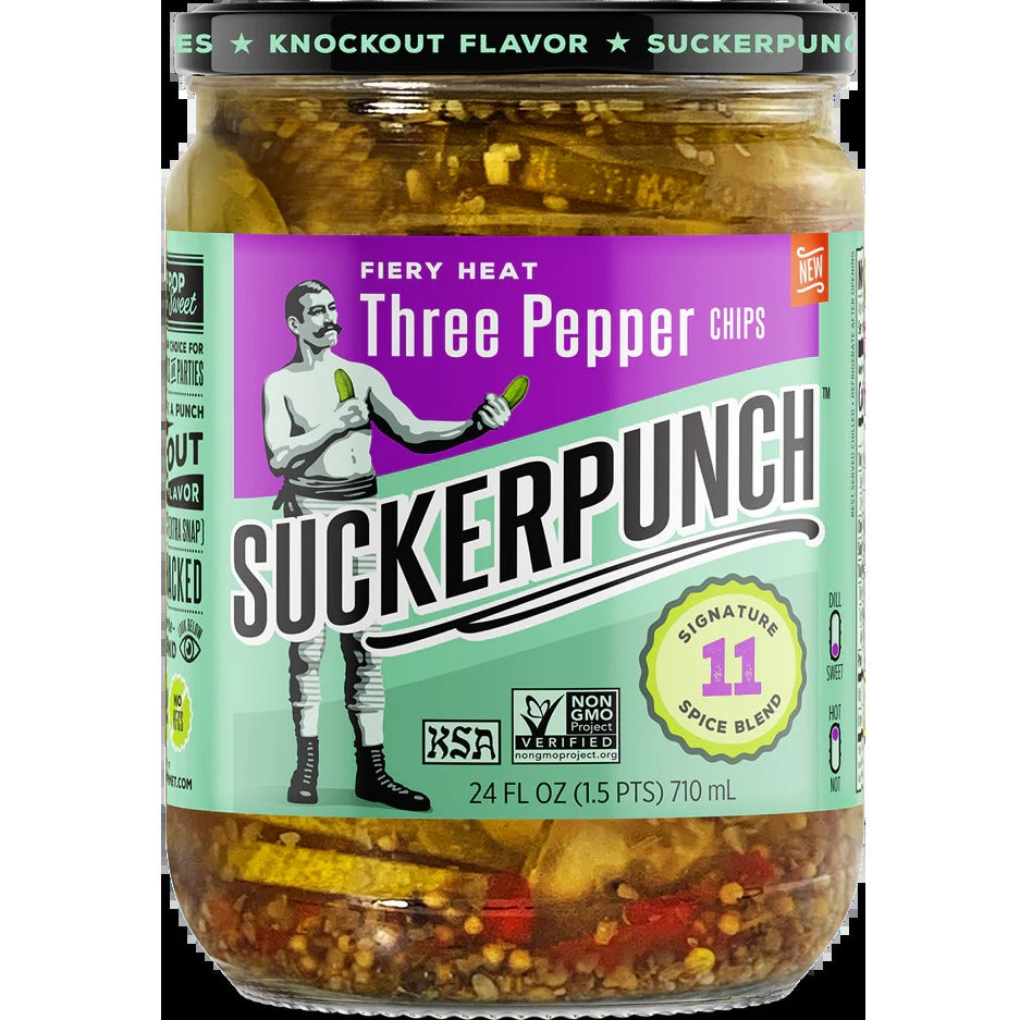 Fiery Heat Three Pepper Pickle Chips