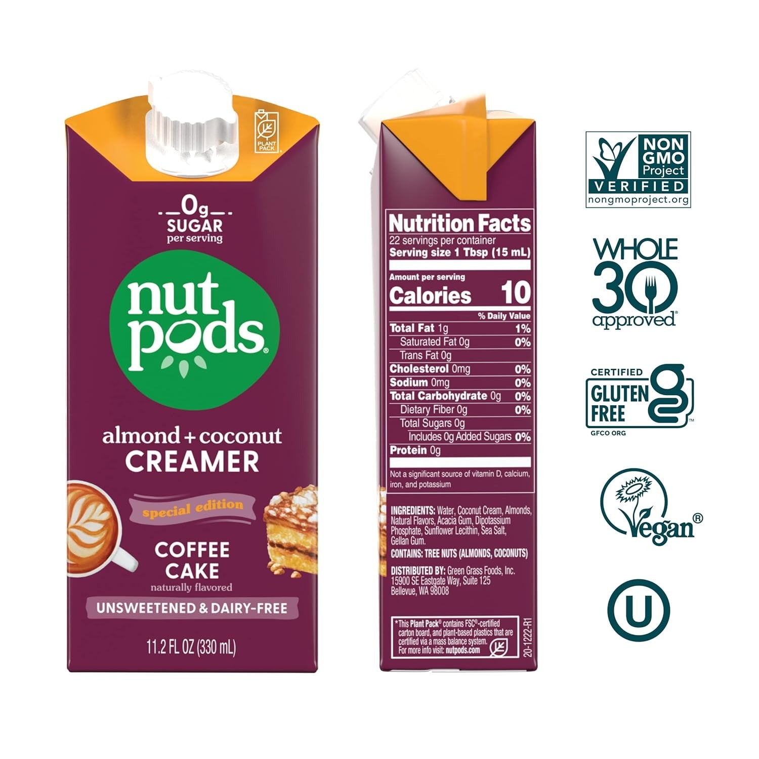 Unsweetened Non-Dairy Coffee Cake Creamer