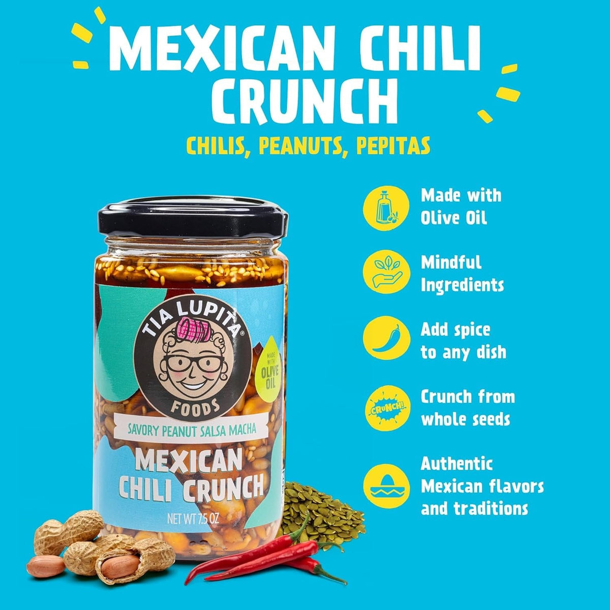 Salsa Macha Chilis with Peanuts and Pepitas