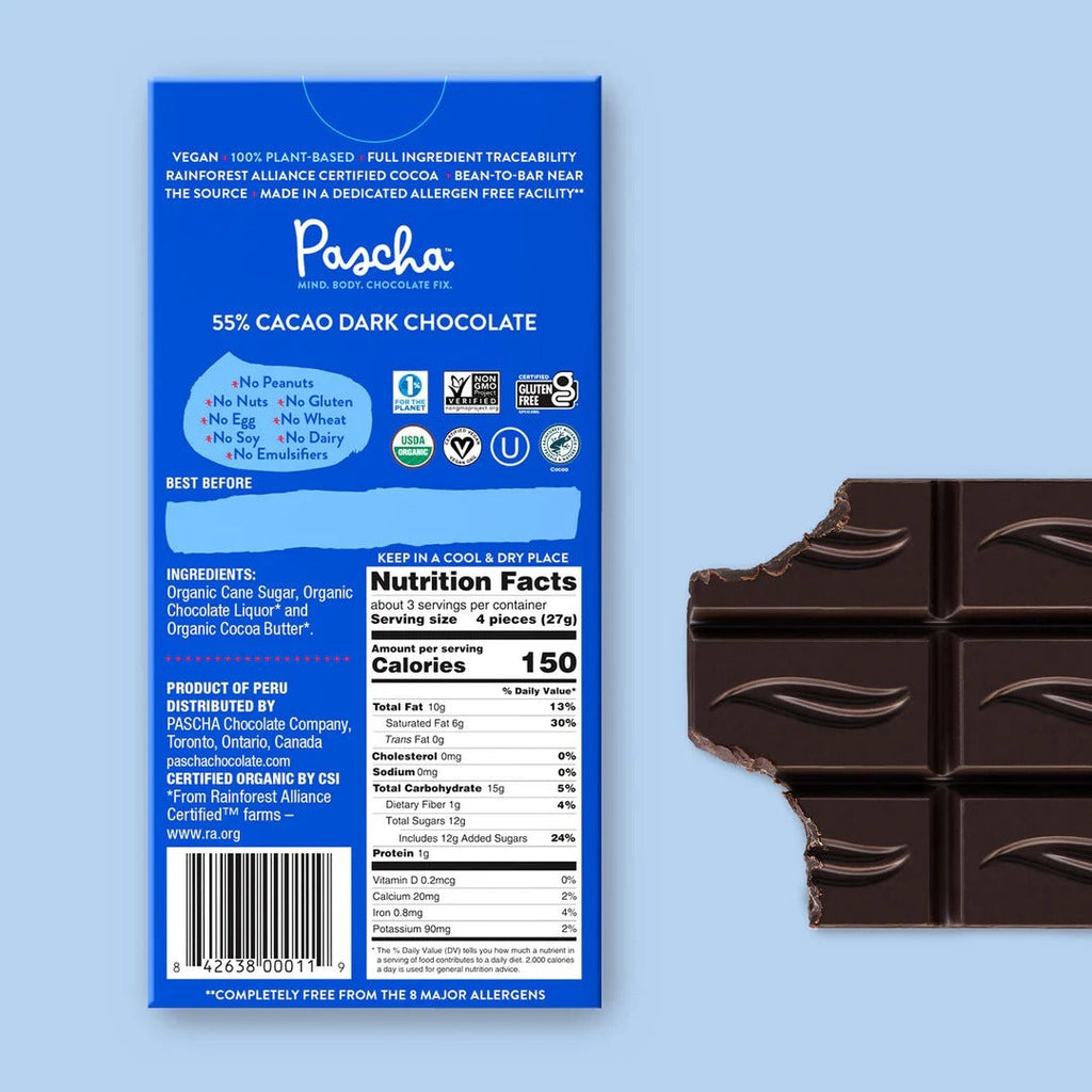 Organic Dark Chocolate 55% Cacao