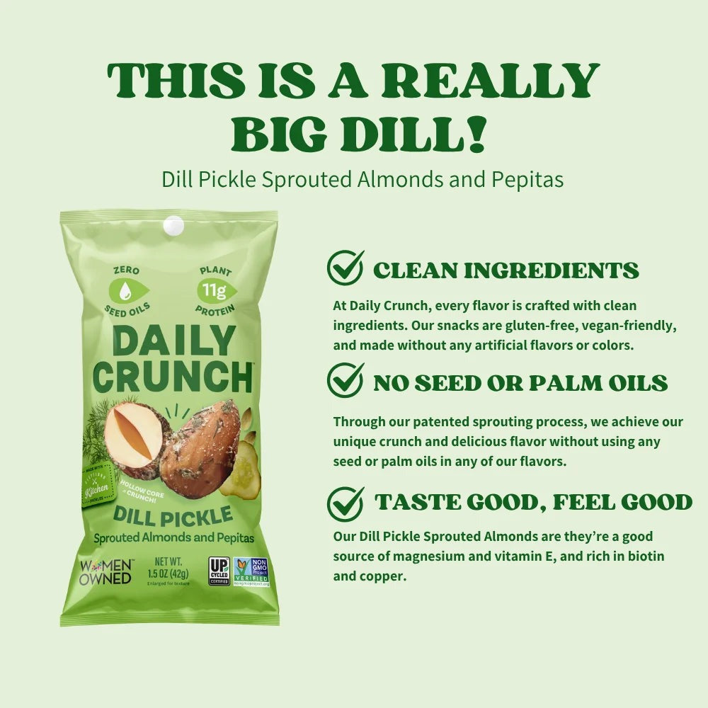 Dill Pickle Sprouted Almonds & Pepitas (8 Pack)
