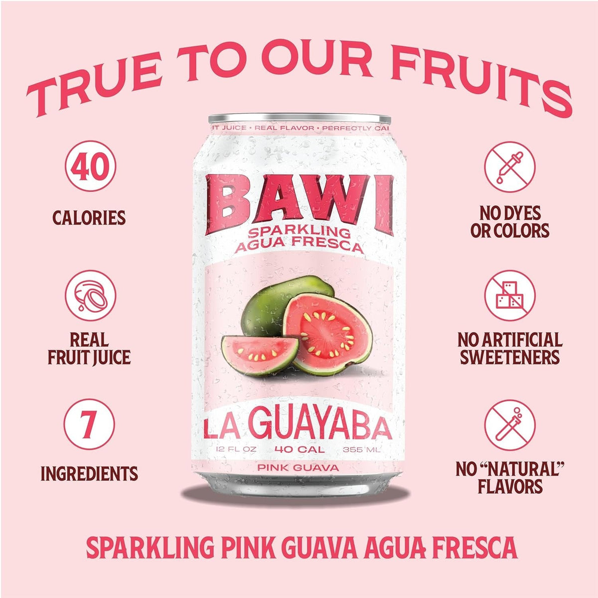 Sparkling Agua Fresca La Guayaba - Pink Guava (12 Pack)