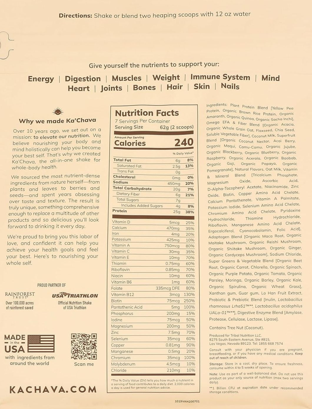 All-In-One Plant Based Nutrition Shake - Vanilla