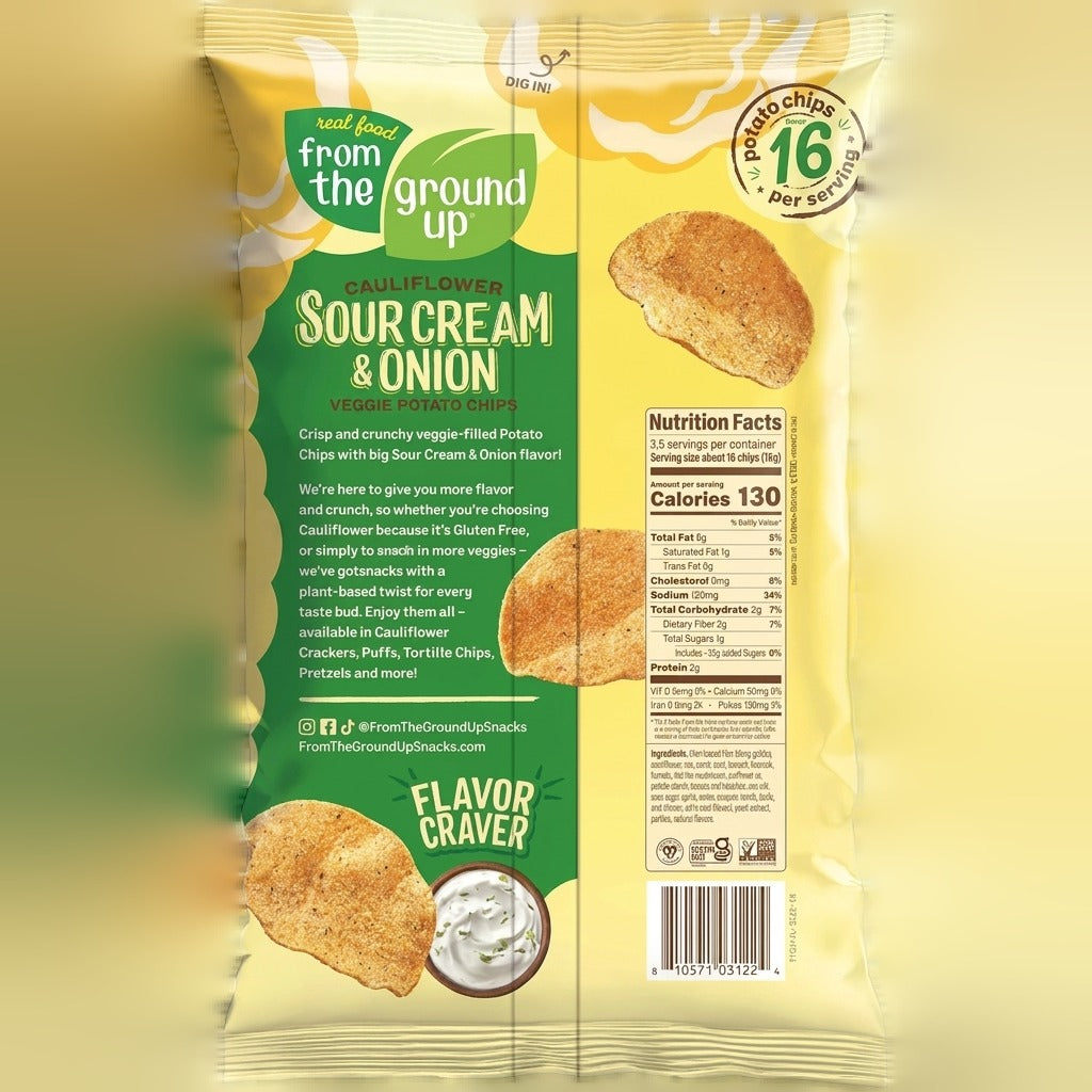 Sour Cream & Onion Cauliflower Chips