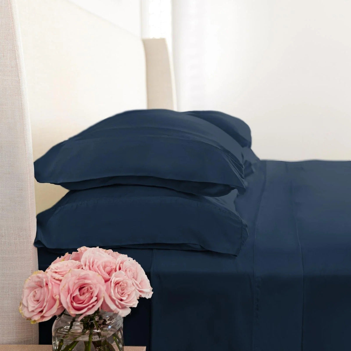 Woven Pillowcase Set in Suede Blue (King)