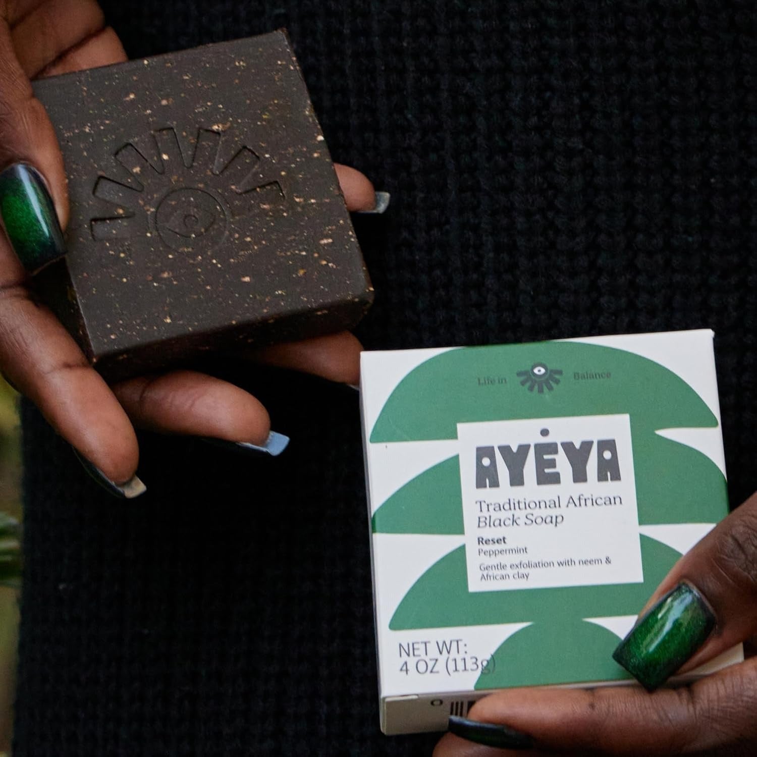 Traditional African Black Soap Bar - Reset