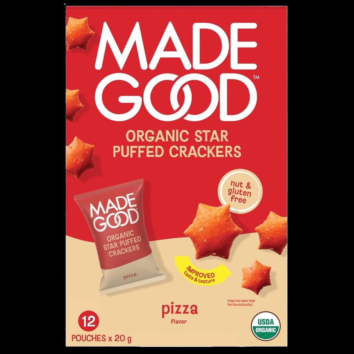 Organic Pizza Star Puffed Crackers (12 CT)