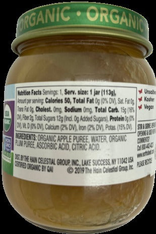 Organic Strained Apple Plum
