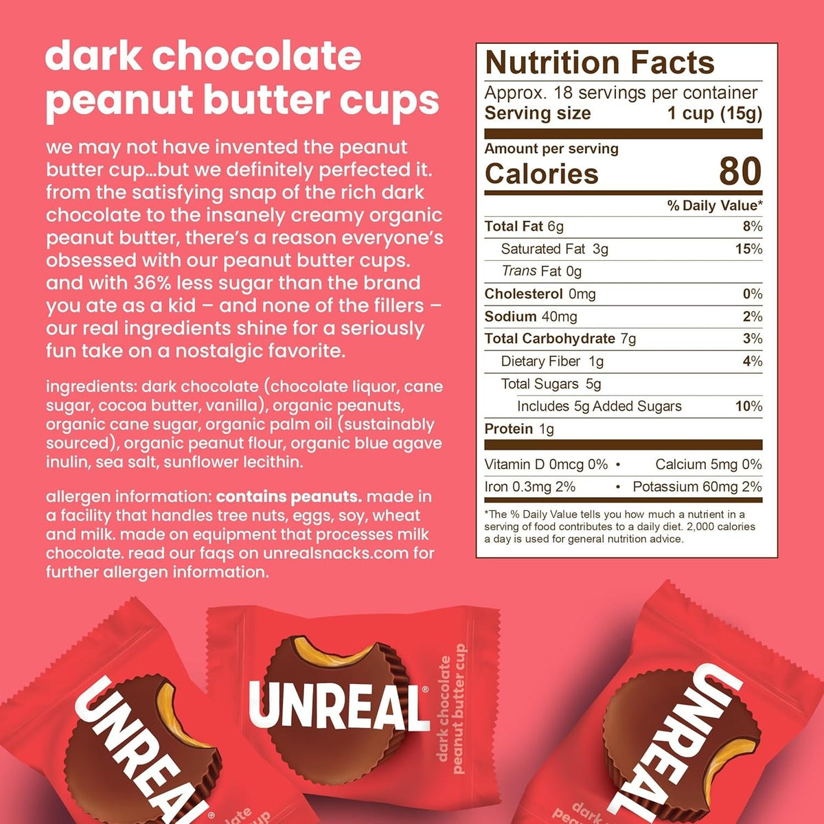 Dark Chocolate Peanut Butter Cups (40 CT)