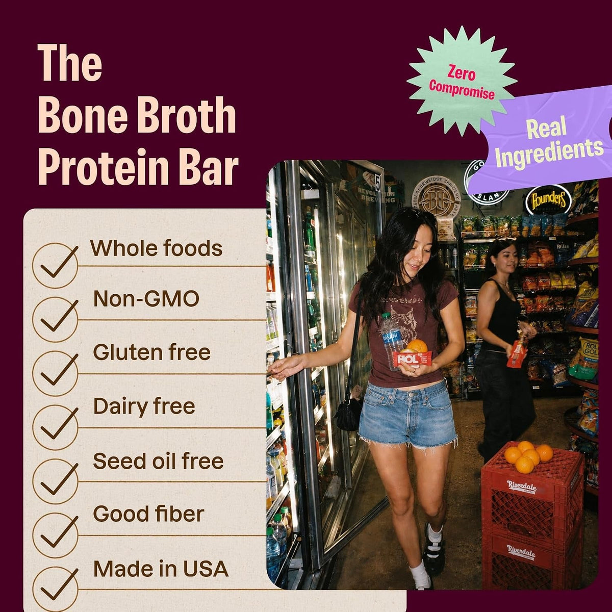 Bone Broth Protein Bar Peanut Butter Cacao (12 Pack)