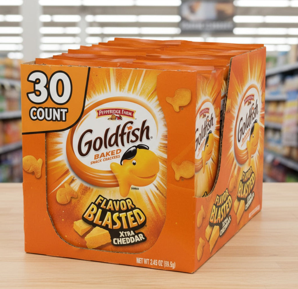 Pepperidge Farm Goldfish Snack Crackers, Flavor Blasted Xtra Cheddar
