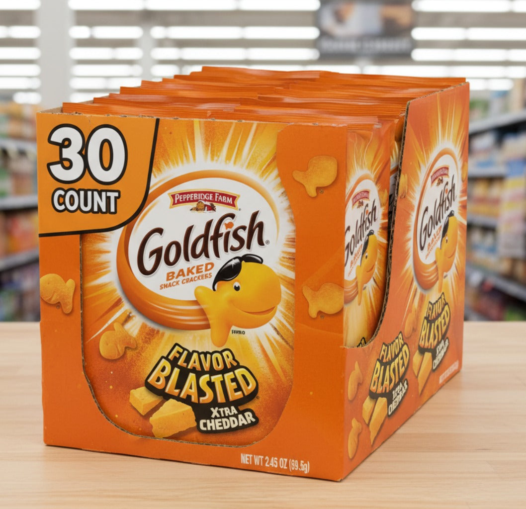 Pepperidge Farm Goldfish Snack Crackers, Flavor Blasted Xtra Cheddar