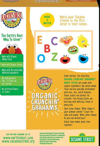 Organic Crunchin Grahams Honey Sticks