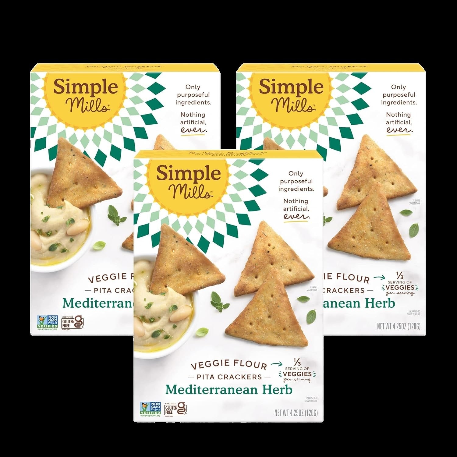 Veggie Pita Crackers - Mediterranean Herb (3 Pack)