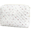 Quilted Cherry Cosmetic Bag
