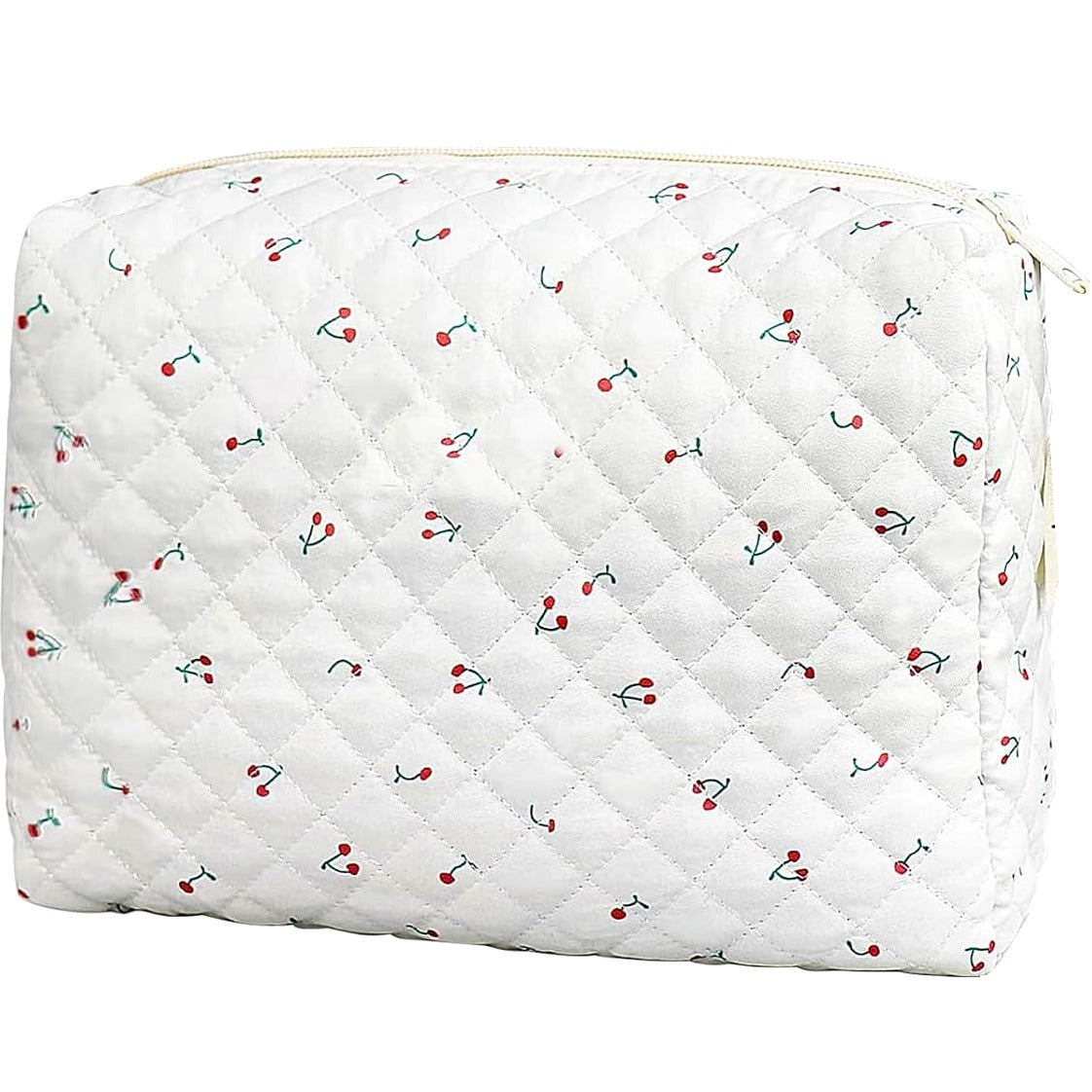 Quilted Cherry Cosmetic Bag