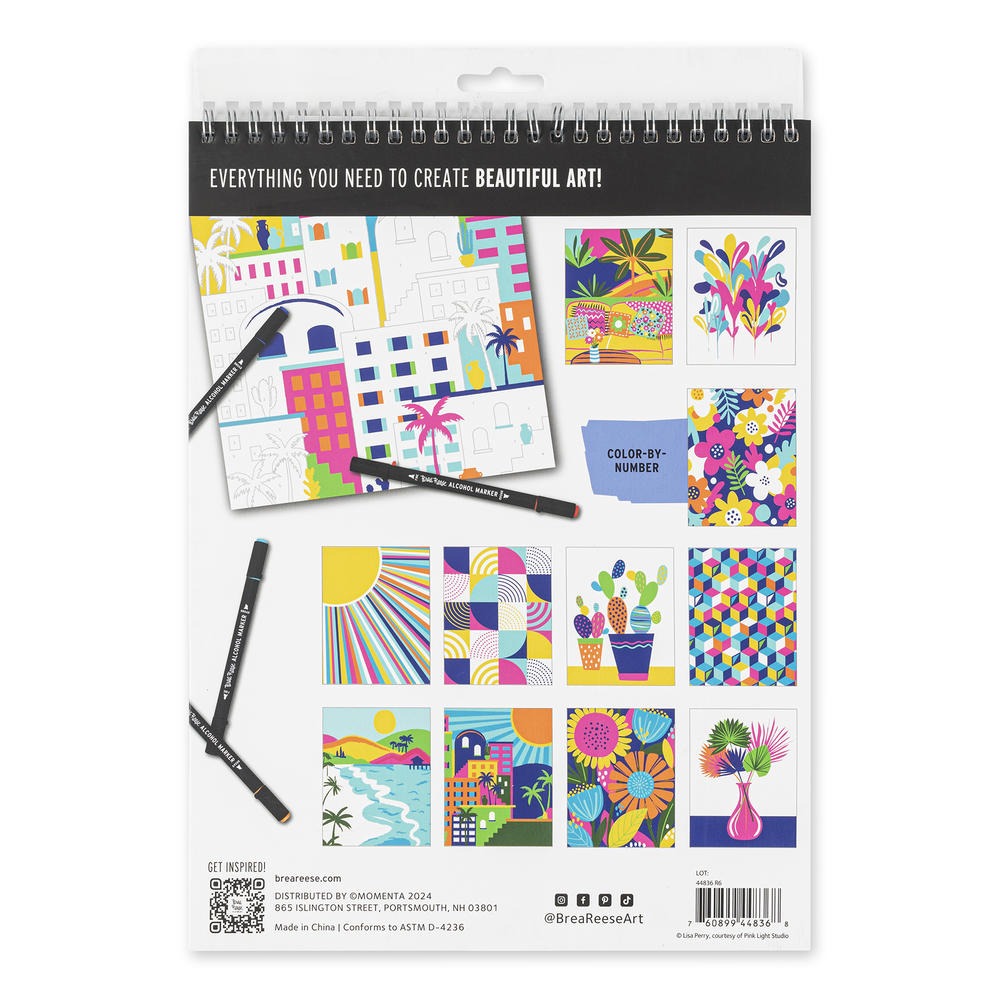 Alcohol Marker Color-By-Number Notepad Kit