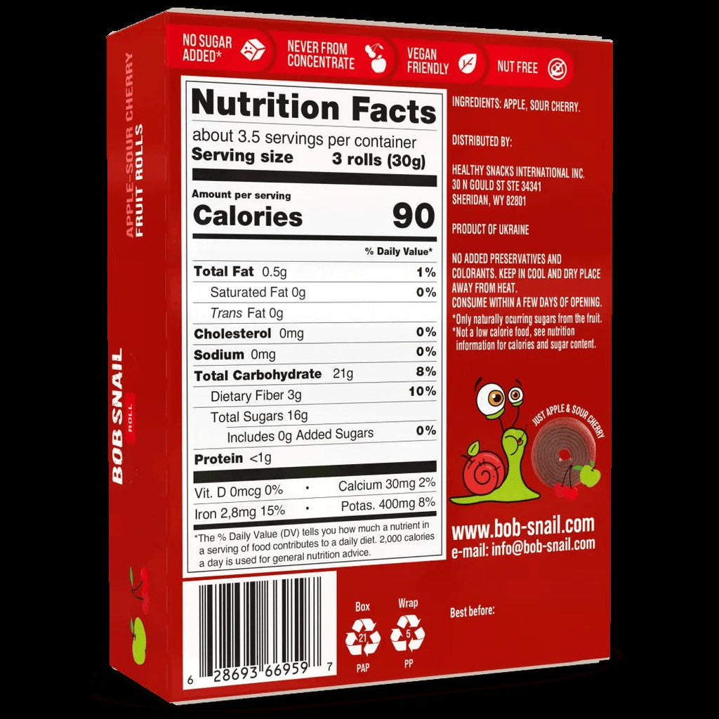 Apple Sour Cherry Fruit Rolls (10 CT)