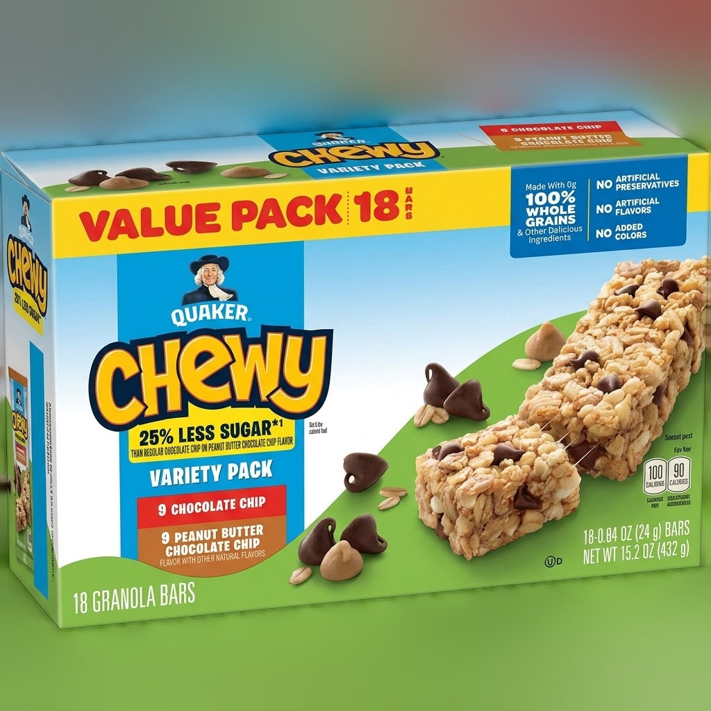 Chewy Granola Bars - Reduced Sugar Variety Pack